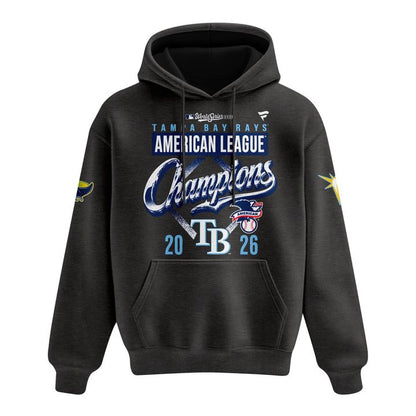 (Adult & Kids) Tampa Bay Rays 2026 American League Champions Hoodie - Three Titles Pullover