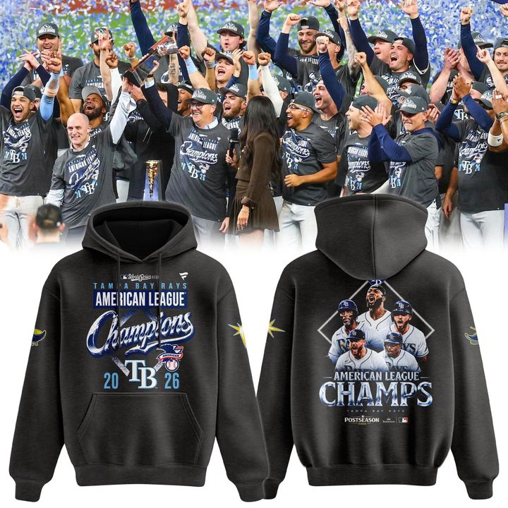 (Adult & Kids) Tampa Bay Rays 2026 American League Champions Front & Back Graphic Hoodie