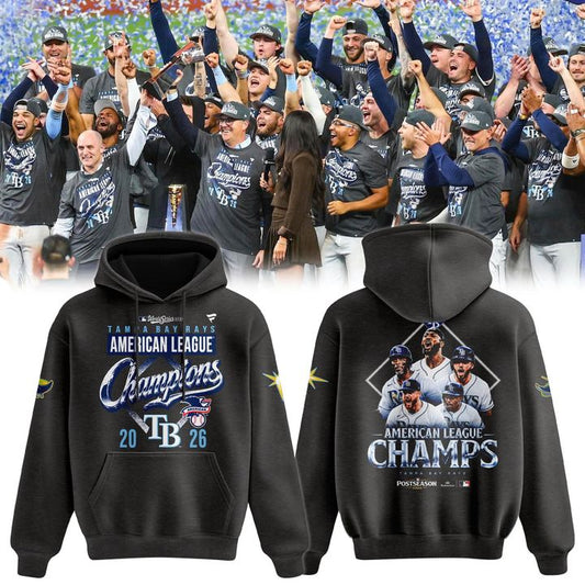 (Adult & Kids) Tampa Bay Rays 2026 American League Champions Front & Back Graphic Hoodie