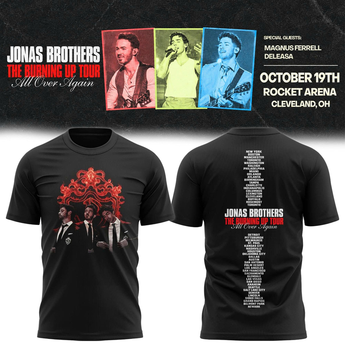 The Burning Up Tour All Over Again 2026 BLack Limited T-shirt