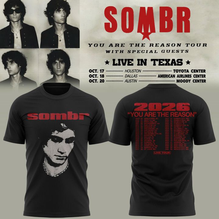 Sombr 2026 You Are The Reason Dateback Tour Tee - Black