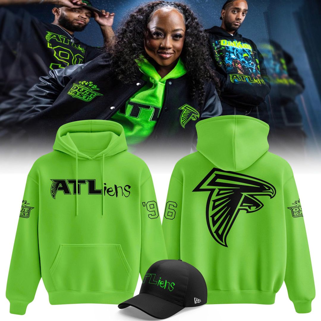 OutKast x Atlanta Falcons ATLiens 30th Anniversary Front and Back Graphic Hoodie