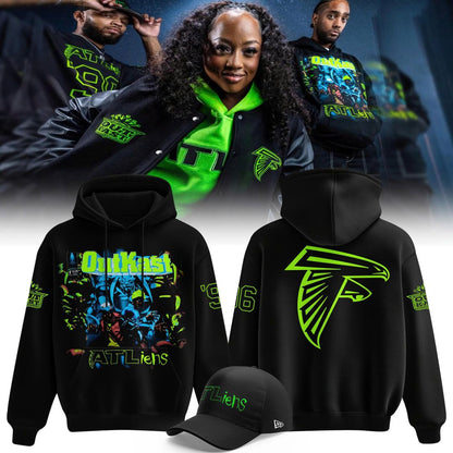 OutKast x Atlanta Falcons ATLiens 30th Anniversary Album Cover Front & Back Graphic Hoodie