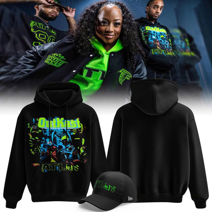OutKast x Atlanta Falcons ATLiens 30th Anniversary Front and Back Graphic Hoodie