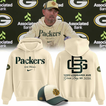 Coach Matt LaFleur Cream Green Bay Packers 2026 Hoodie