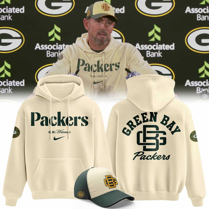 Coach Matt LaFleur Cream Green Bay Packers 2026 Hoodie