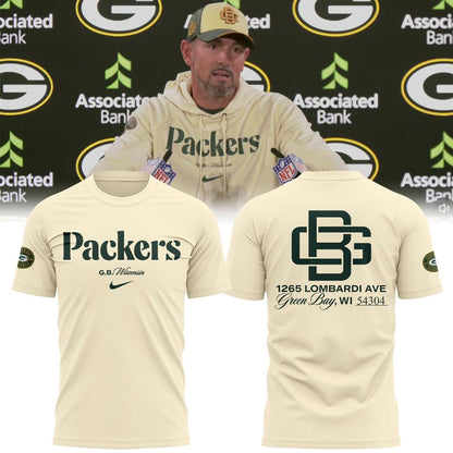 Coach Matt LaFleur Cream Green Bay Packers 2026 T-shirt