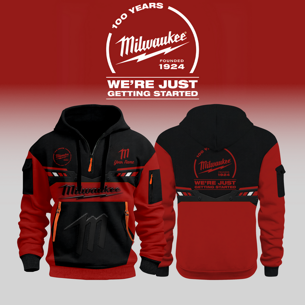 Limited Edition Milwaukee New Half Zip Hoodie