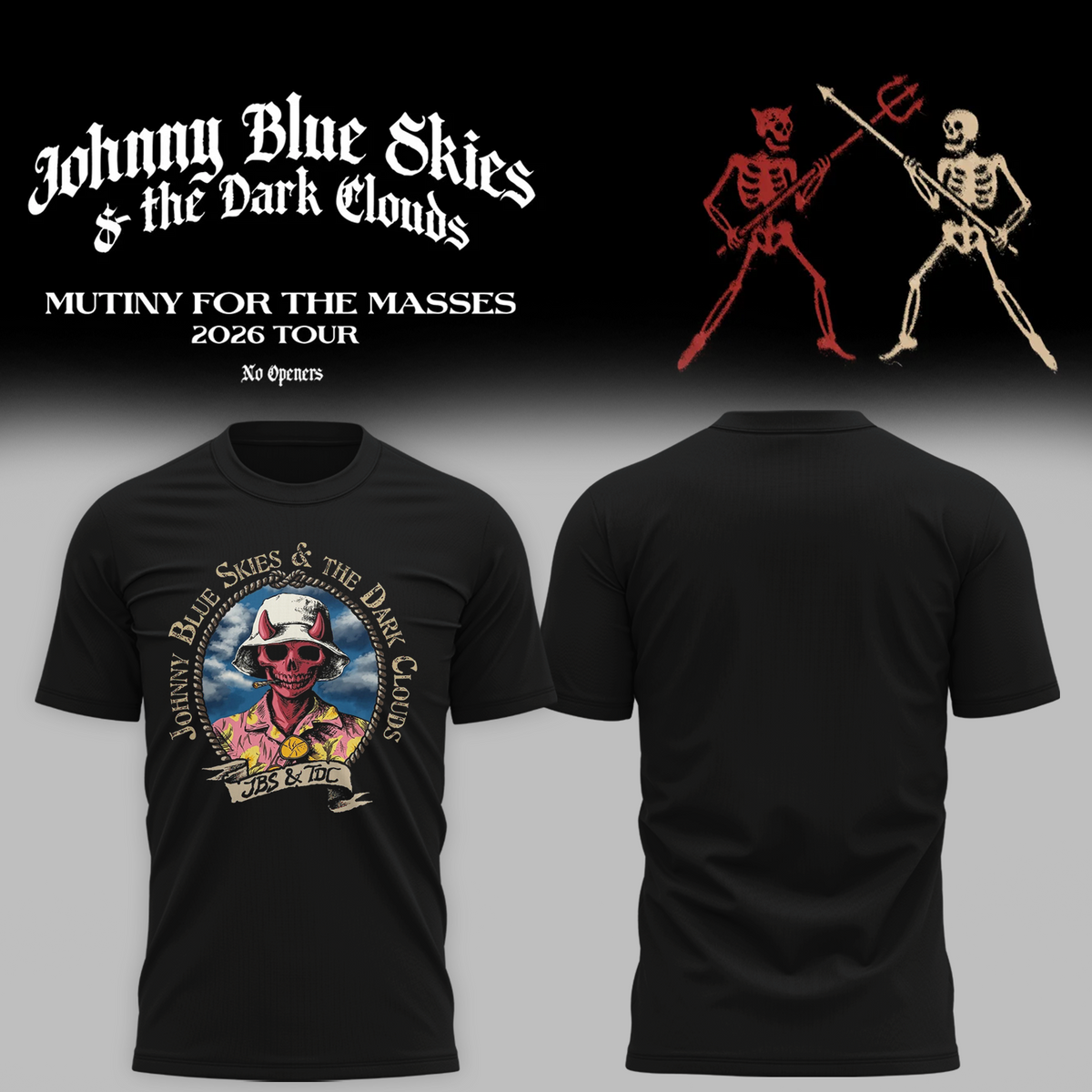 Johnny Blue Skies Bad Vibes Island - Mutiny for the Masses 2026 Tour T-Shirt