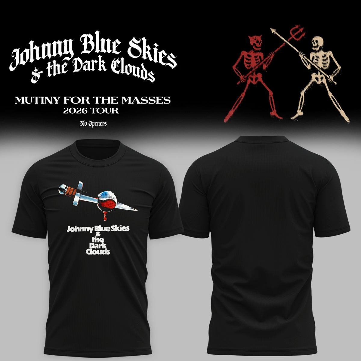 Johnny Blue Tour Disco Bleed - Mutiny for the Masses 2026 Tour T-Shirt