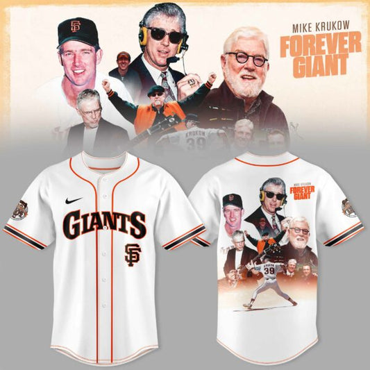 _SF Gnts 39 Years Mike Krukow Forever Giants 3D All-Over Print Baseball Jersey V5