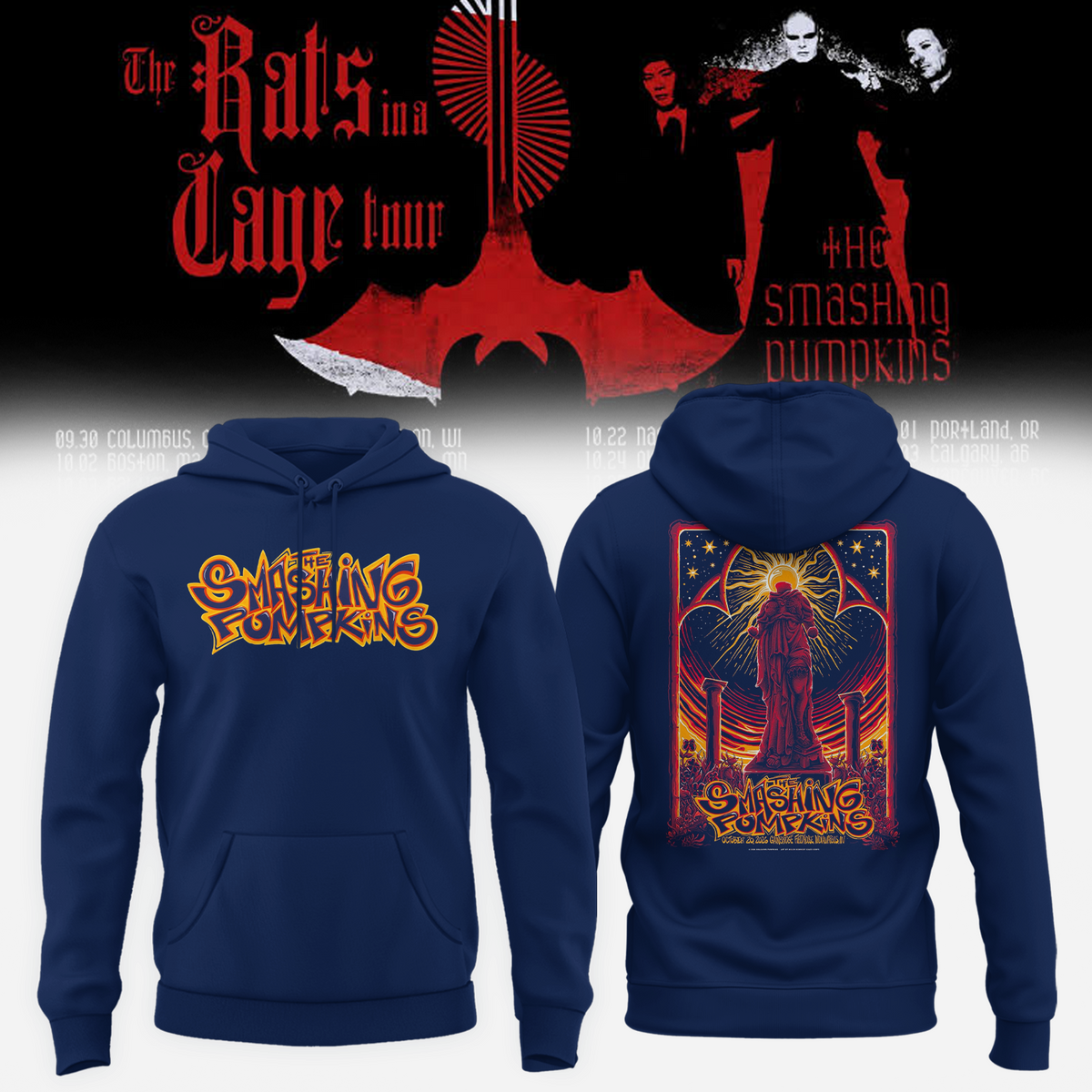 The Smashing Pumpkins The Rats In A Cage Tour Indianapolis IN 2026 Event Poster At Gainbridge Fieldhouse On October 20 2026 Hoodie