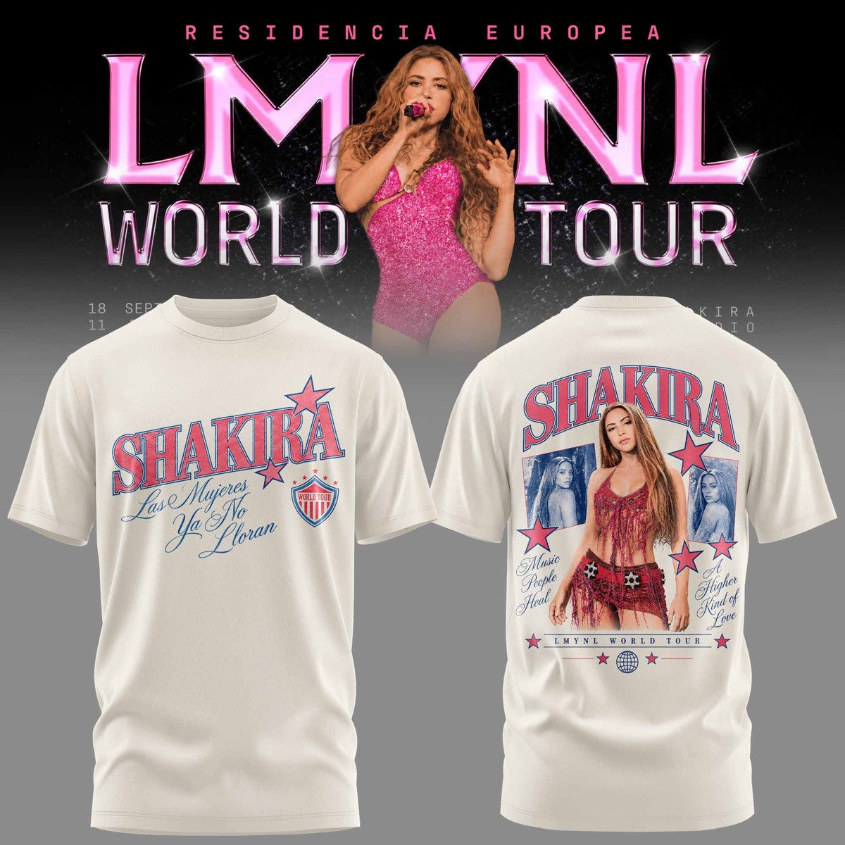SHKR Residencia Europea World Tour Graphic T-Shirt 3D AOP V2