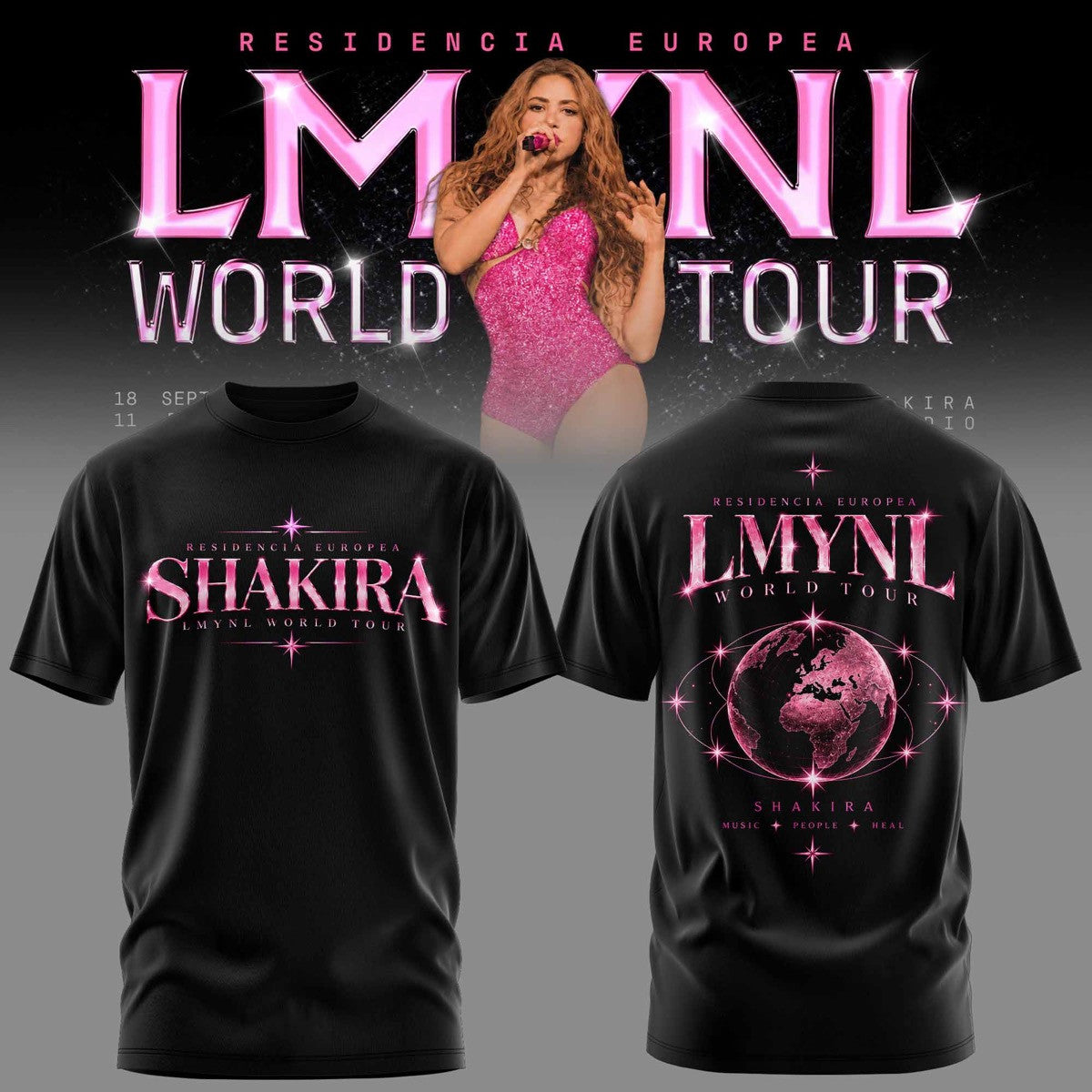 SHKR Residencia Europea World Tour Graphic T-Shirt 3D AOP V6