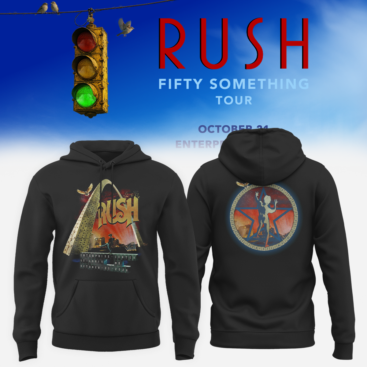Rush St. Louis MO Event Poster 2026 Live At Enterprise Center October 21 2026 Hoodie