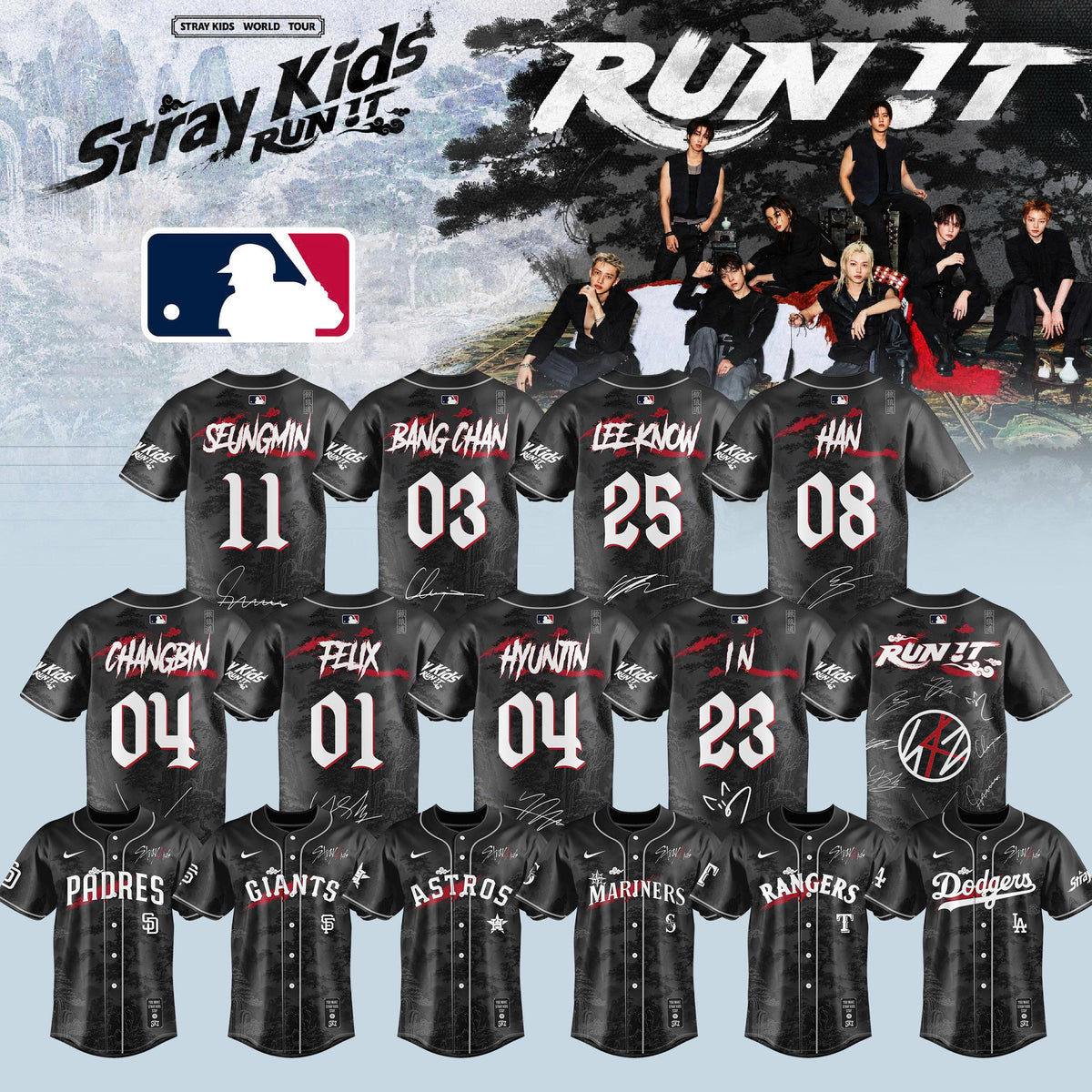 MLB x STRAY KIDS – RUN IT WORLD TOUR 2026 Edition Jersey